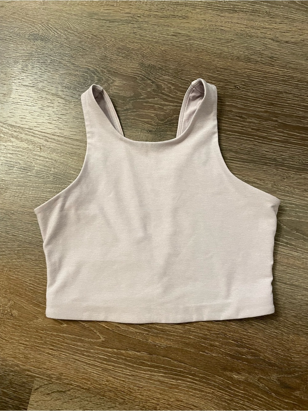 Outdoor Voices Pale Pink High-Neck Crop Top Tri-Tone Colorblock Small